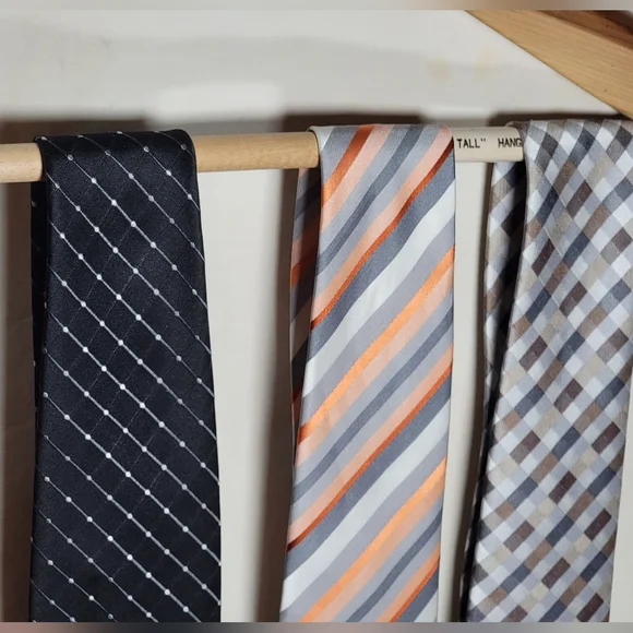 5 Geoffrey Beene ties black silver green brown tan in combos and styles